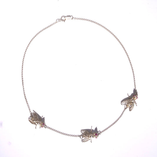 Triple Fruit Fly Necklace